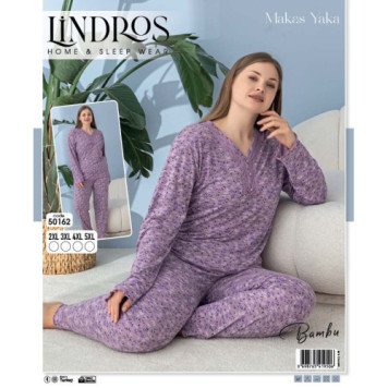 Пижама жіноча 50162  кофта+штани 2XL-5XL LINDROS-0
